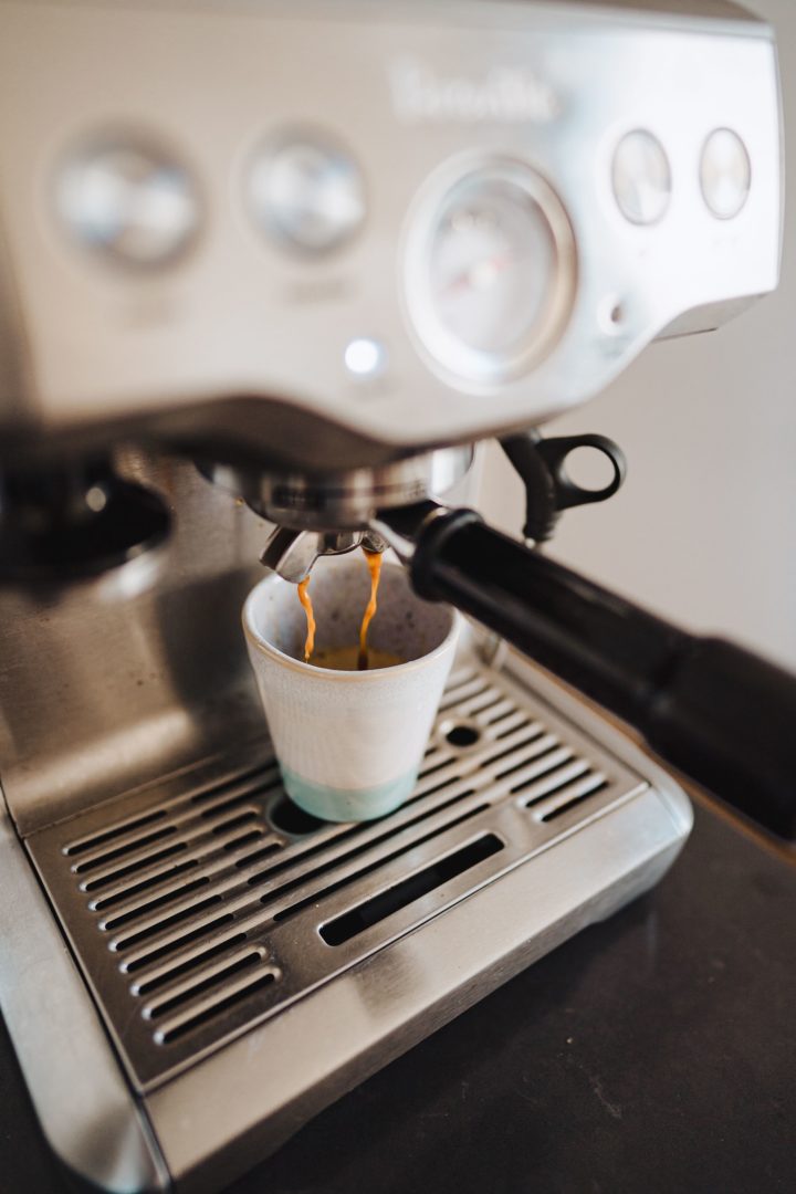 coffee in an espresso machine