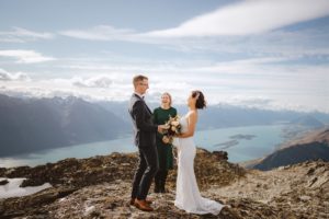 wedding ceremony on top of Mount Crichton in Queenstown New Zealand